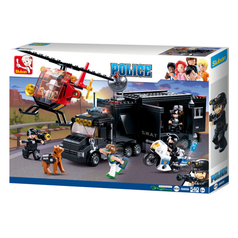 Sluban Policie  SWAT mobilní základna a zloději ve vrtulníku